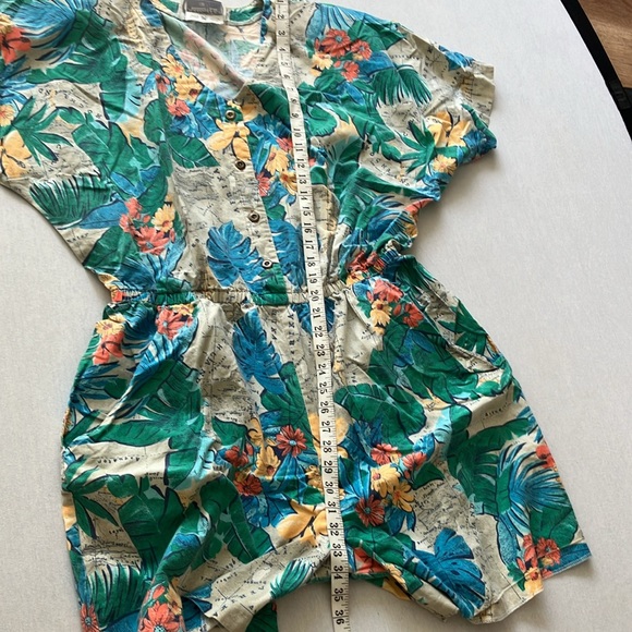 Addition-Elle Vintage Tropical Print Cotton Romper (20W) - Picture 9 of 15